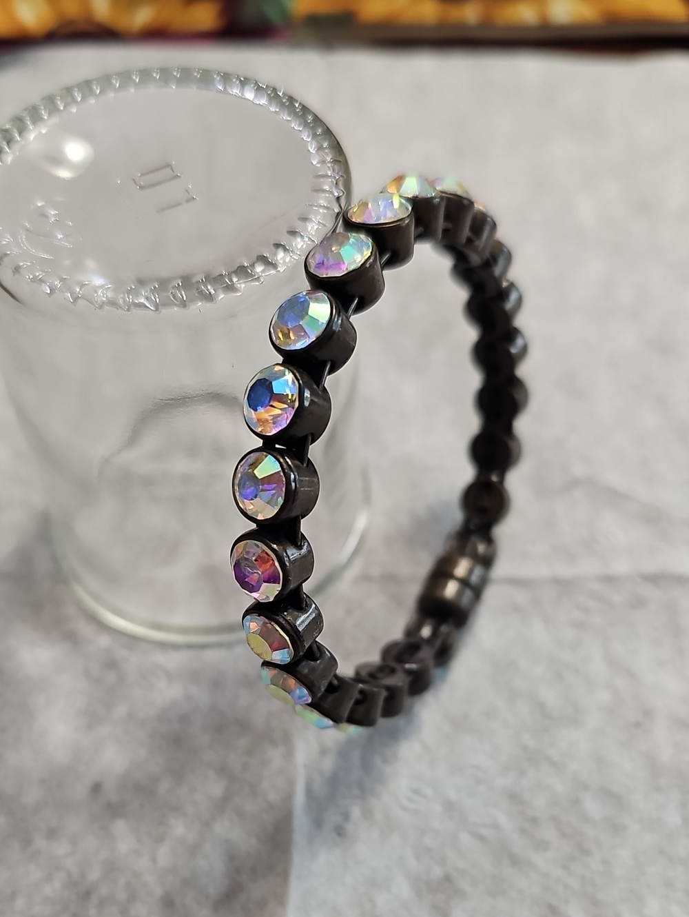Iridescent Crystal Plunder Bangle Bracelet